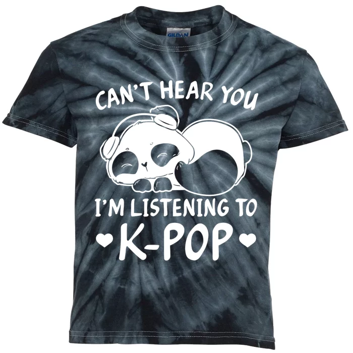 CanT Hear You IM Listening Kpop Rabbit Kpop Merchandise Kids Tie-Dye T-Shirt