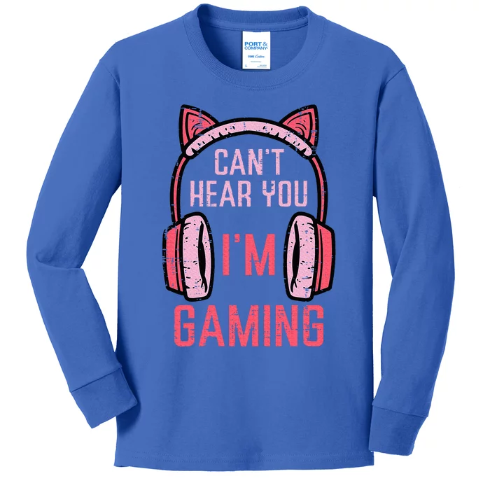 Cant Hear You Im Gaming Kids Long Sleeve Shirt