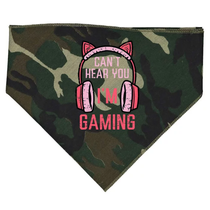 Cant Hear You Im Gaming USA-Made Doggie Bandana