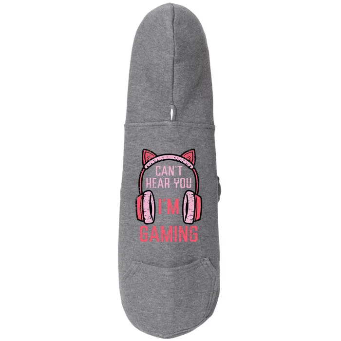 Cant Hear You Im Gaming Doggie 3-End Fleece Hoodie