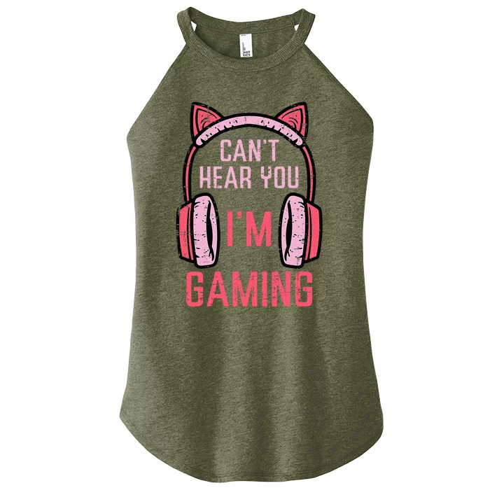 Cant Hear You Im Gaming Women’s Perfect Tri Rocker Tank