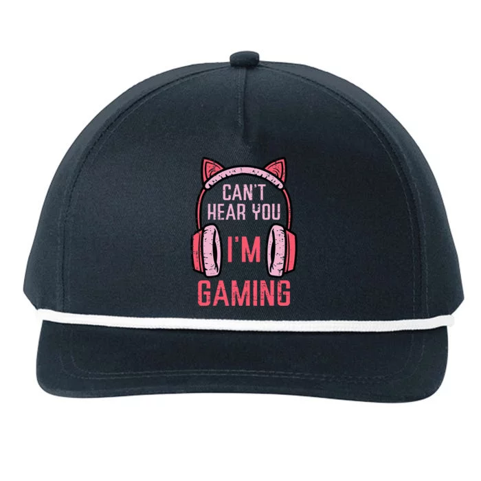 Cant Hear You Im Gaming Snapback Five-Panel Rope Hat