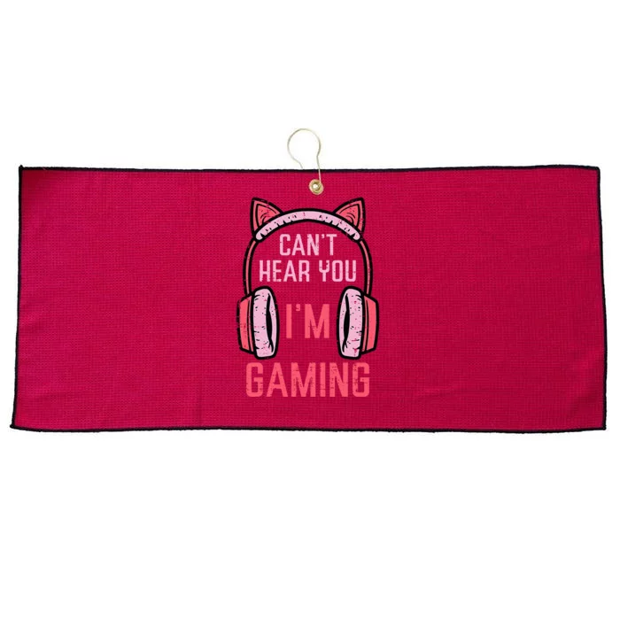 Cant Hear You Im Gaming Large Microfiber Waffle Golf Towel