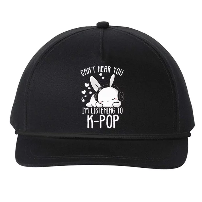 Can't Hear You I'm Listening Kpop Rabbit Kpop Merchandise Snapback Five-Panel Rope Hat