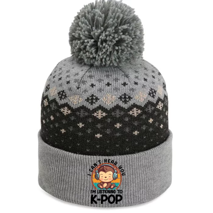 CanT Hear You IM Listening Kpop Merchandise Monkey Gift The Baniff Cuffed Pom Beanie