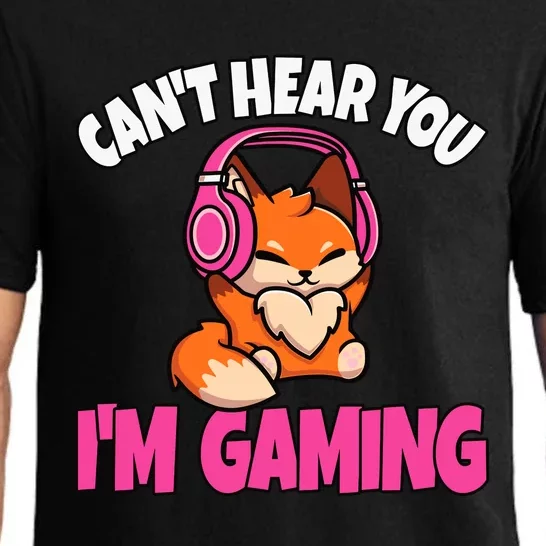 CanT Hear You IM Gaming Video Gaming Cute Gamer Girl Pajama Set