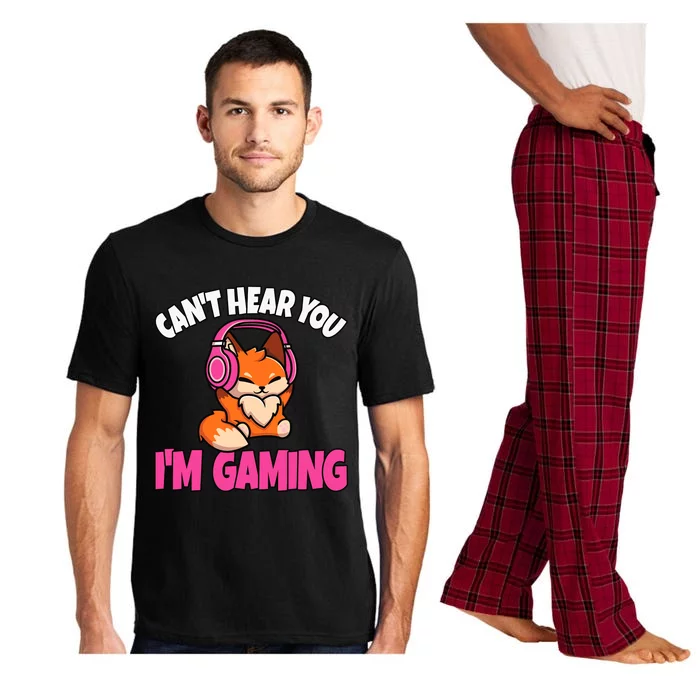 CanT Hear You IM Gaming Video Gaming Cute Gamer Girl Pajama Set