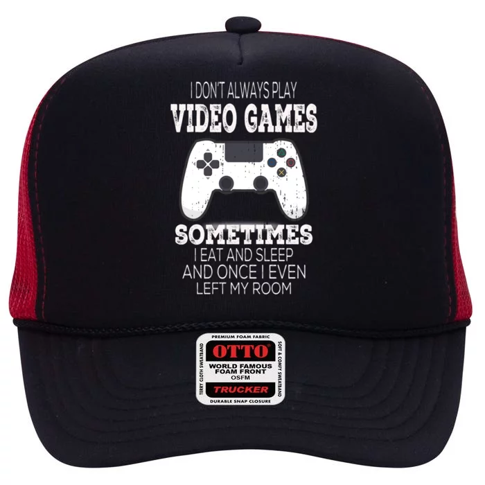 Can't Hear You I'm Gaming Funny Gamer Quote Gift Headset Great Gift High Crown Mesh Trucker Hat