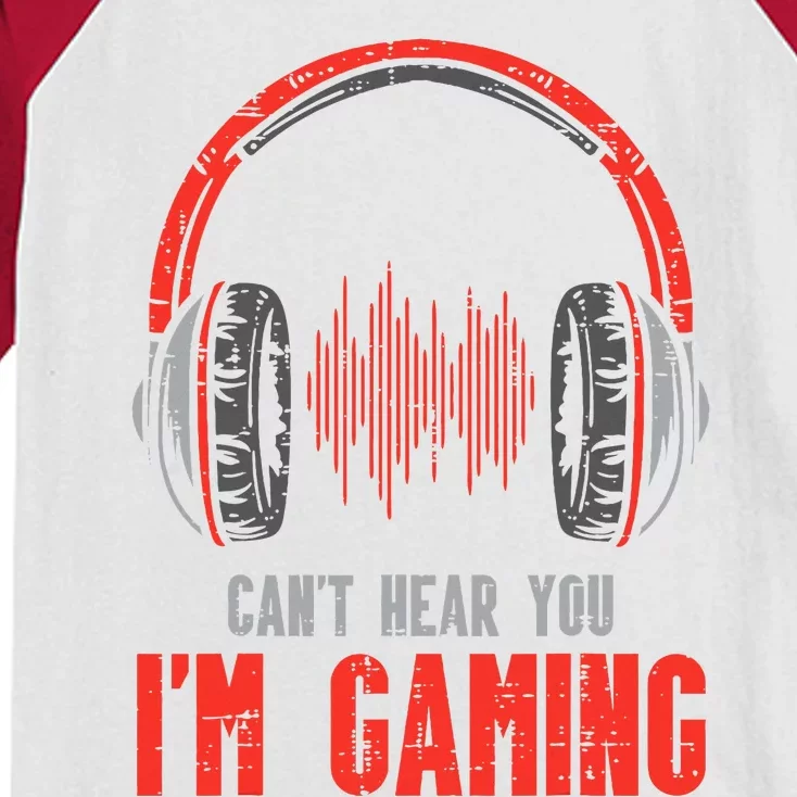 Cant Hear You Im Gaming Funny Gamer Kids Colorblock Raglan Jersey