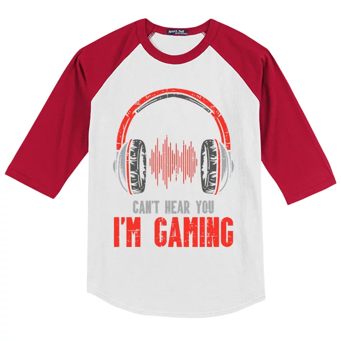 Cant Hear You Im Gaming Funny Gamer Kids Colorblock Raglan Jersey