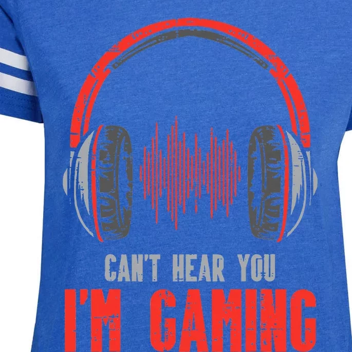 Cant Hear You Im Gaming Funny Gamer Enza Ladies Jersey Football T-Shirt