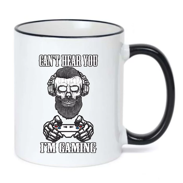 Can't Hear You I'm Gaming Funny Gamer Skull Gift Headset Gift Black Color Changing Mug