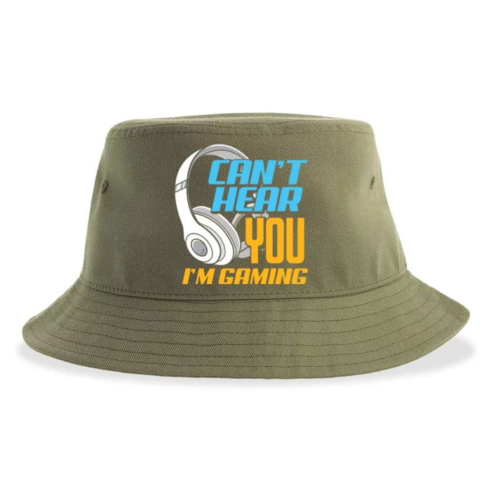 Can't Hear You I'm Gaming Funny Gamers Gamer Gift Sustainable Bucket Hat