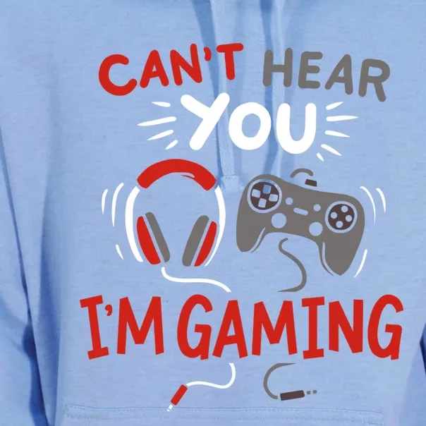 Can't Hear You I'm Gaming Funny Gift For Gamers Gift Unisex Surf Hoodie