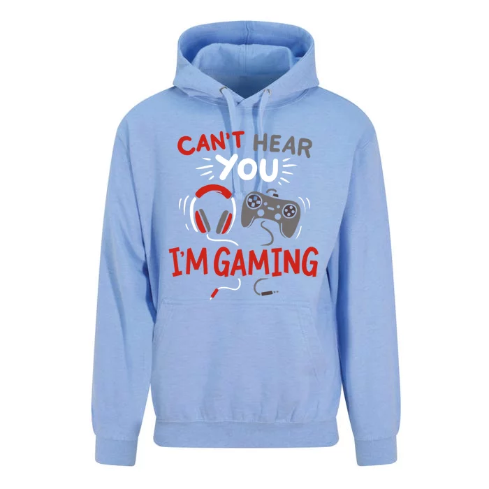 Can't Hear You I'm Gaming Funny Gift For Gamers Gift Unisex Surf Hoodie