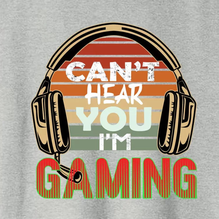 Can't Hear You I'm Gaming Funny Headset Video Games Gamer Cute Gift Women's Crop Top Tee