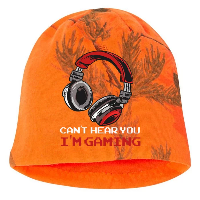 Cant Hear You Im Gaming Gamer Assertion Gift Idea Kati - Camo Knit Beanie