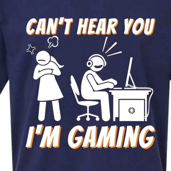 Cant Hear You Im Gaming Funny Video Gamer Gift Sueded Cloud Jersey T-Shirt