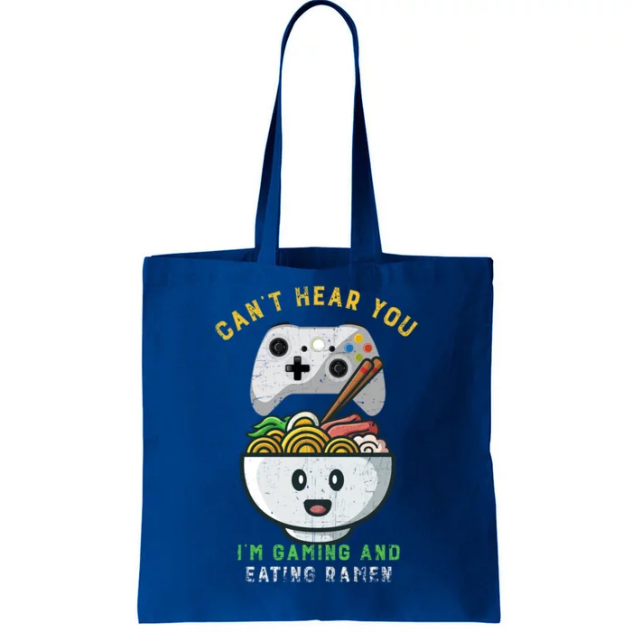 CanT Hear You IM Gaming And Eating Ra Funny Gamer Cool Gift Tote Bag