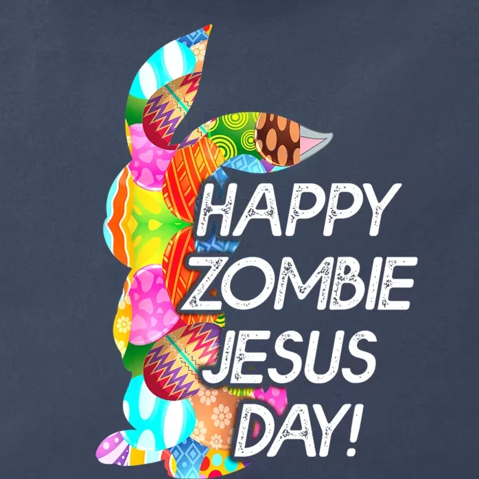 Cute Happy Zombie Jesus Day Easter Bunny For Men Women Zip Tote Bag