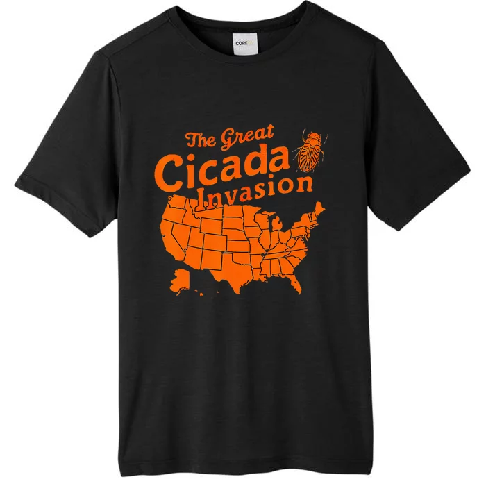 Cicadas Invasion 2024 Usa Locations Cicadas Map Location ChromaSoft Performance T-Shirt