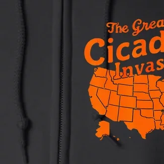 Cicadas Invasion 2024 Usa Locations Cicadas Map Location Full Zip Hoodie