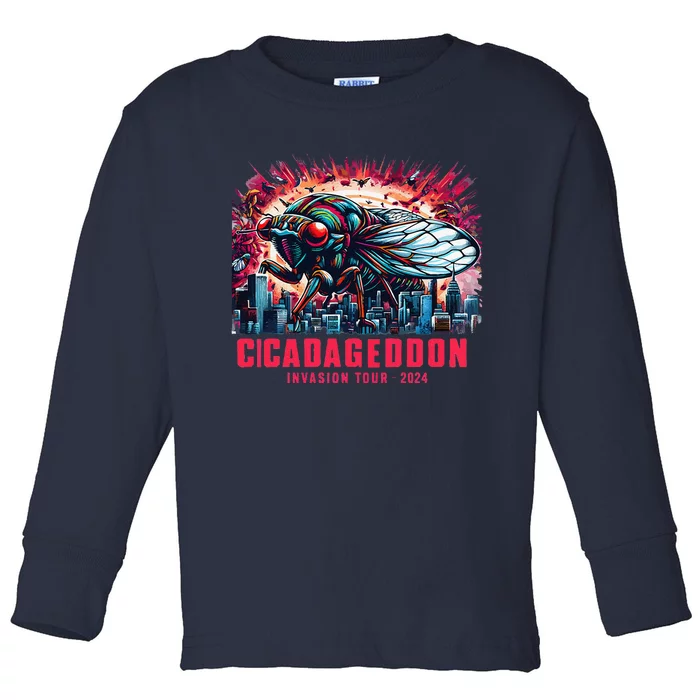 Cicadageddon Invasion 2024 Back Brood Xix & Xiii Toddler Long Sleeve Shirt