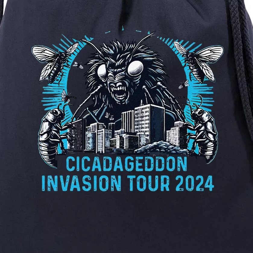 Cicadageddon Invasion 2024 Back Brood Xix & Xiii Drawstring Bag