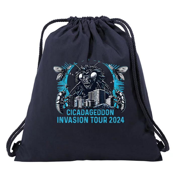 Cicadageddon Invasion 2024 Back Brood Xix & Xiii Drawstring Bag