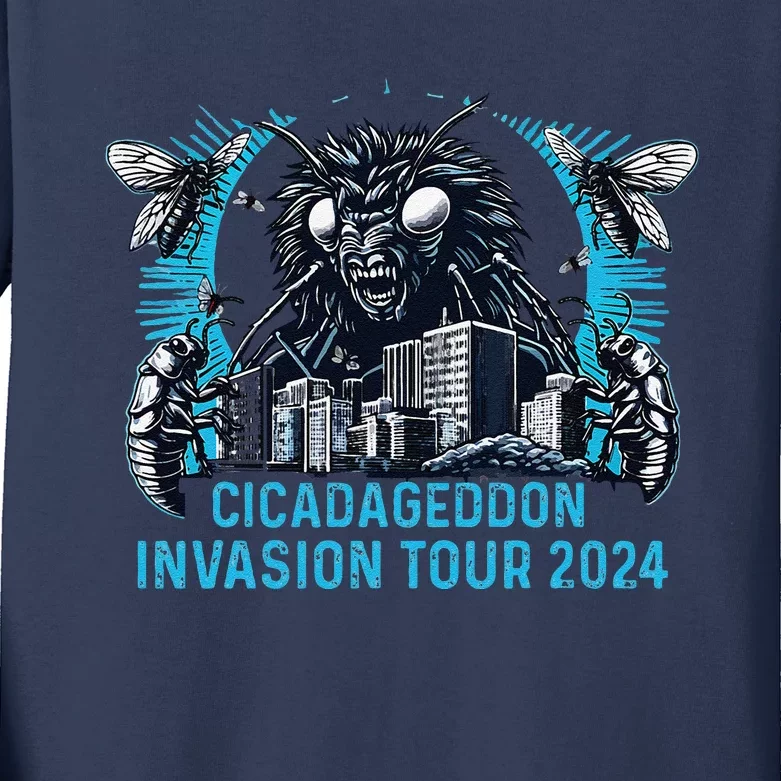 Cicadageddon Invasion 2024 Back Brood Xix & Xiii Kids Long Sleeve Shirt