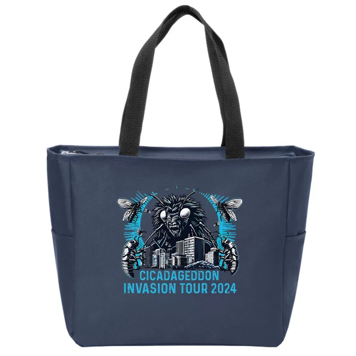 Cicadageddon Invasion 2024 Back Brood Xix & Xiii Zip Tote Bag