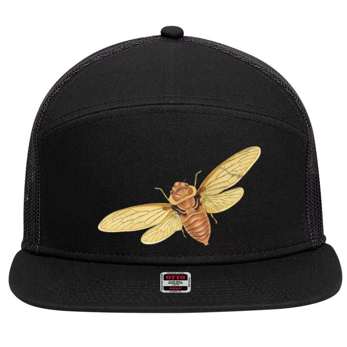 Cicada Insect 2024 7 Panel Mesh Trucker Snapback Hat