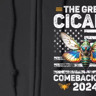 Cicada Invasion 2024 Great Cicada Come Back Tours 2024 Gift Full Zip Hoodie