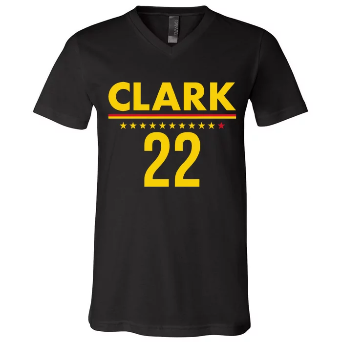 Clark Ind 22 Indiana Basketball V-Neck T-Shirt