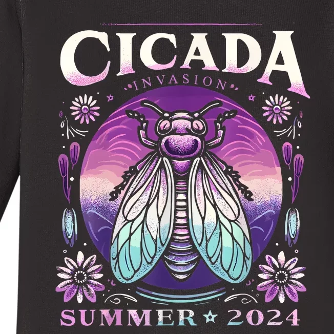 Cicada Invasion 2024 Broods Xix & Xiii Cicada Women Baby Long Sleeve Bodysuit