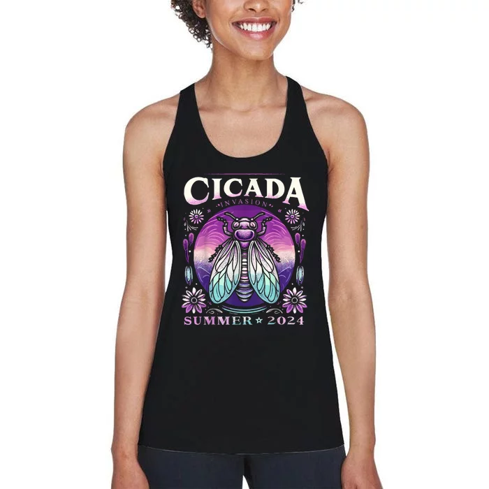 Cicada Invasion 2024 Broods Xix & Xiii Cicada Women's Racerback Tank