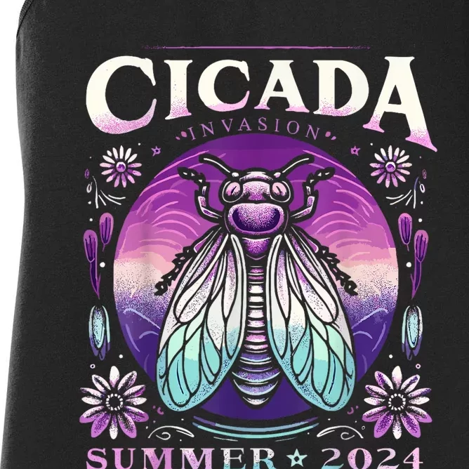 Cicada Invasion 2024 Broods Xix & Xiii Cicada Women's Racerback Tank