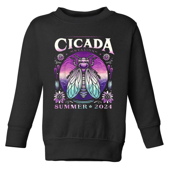 Cicada Invasion 2024 Broods Xix & Xiii Cicada Toddler Sweatshirt