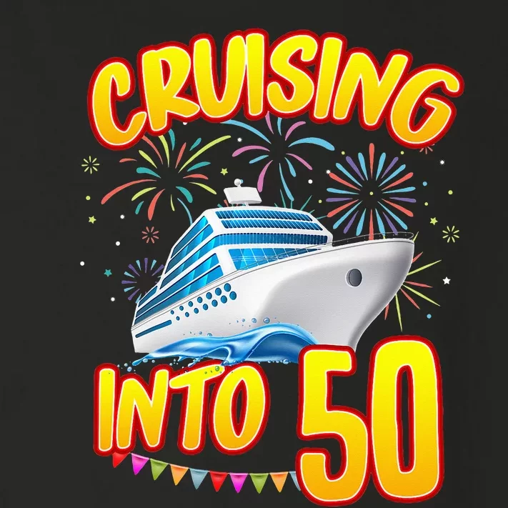 Cruising Into 50 Year Old Birthday Cruise 50th BDay Crew Toddler Long Sleeve Shirt