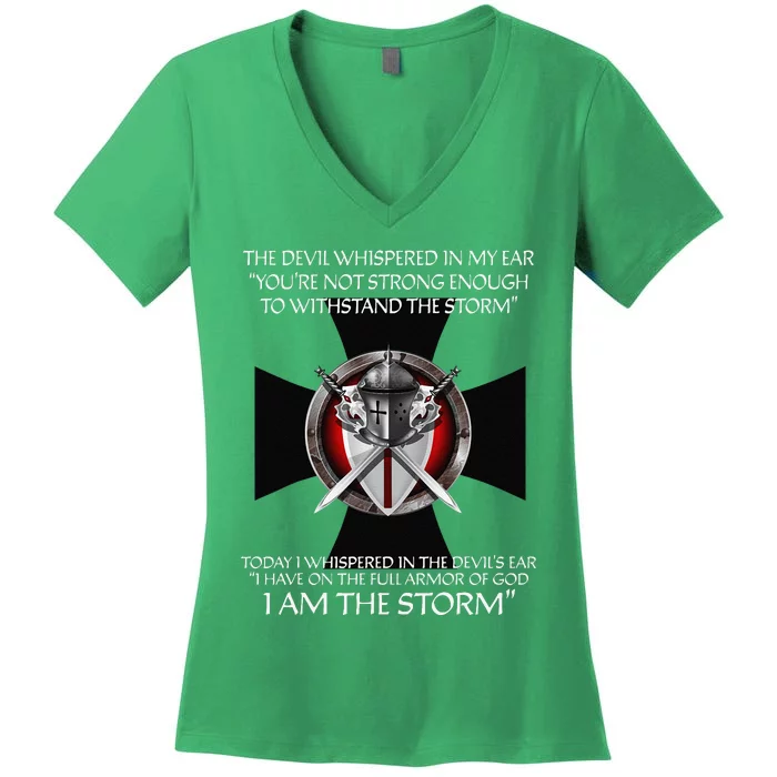 Christian I Am The Storm Faith Gifts Women's V-Neck T-Shirt