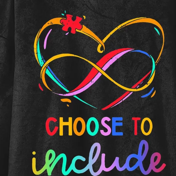 Choose Include Autism Day Teacher School Hooded Wearable Blanket