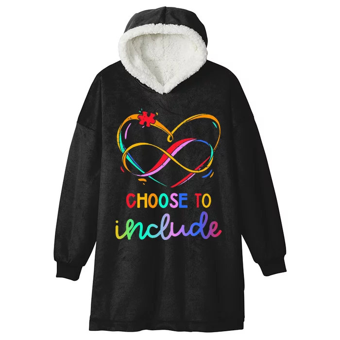 Choose Include Autism Day Teacher School Hooded Wearable Blanket