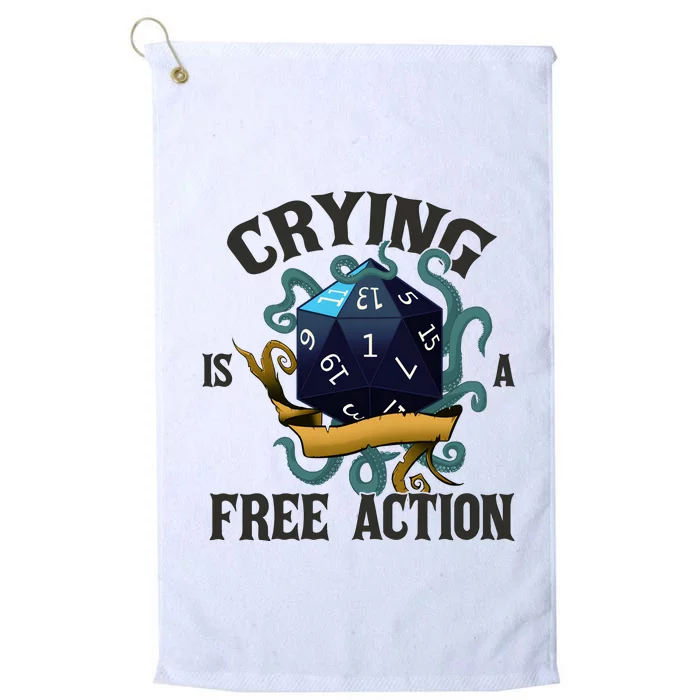 Crying Is A Free Action Vintage Funny Dnd Platinum Collection Golf Towel