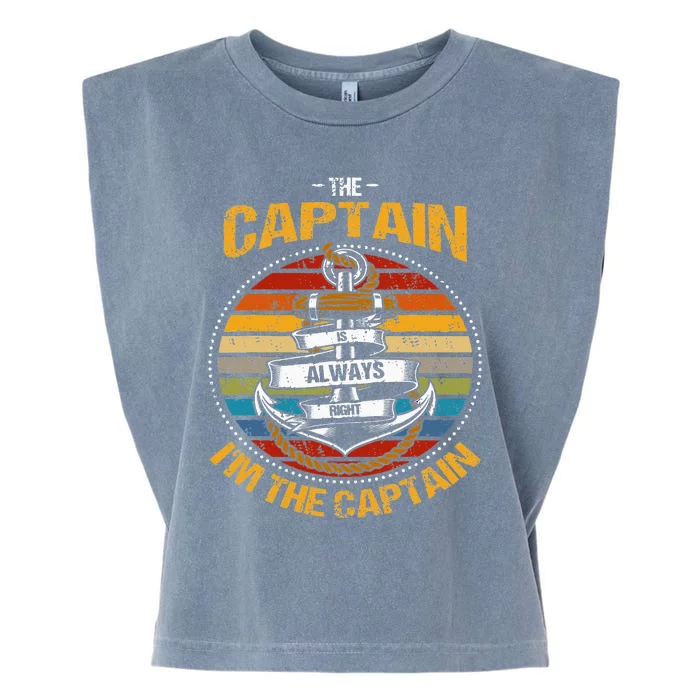 Captain Is Always Right Boat Captain Garment-Dyed Women's Muscle Tee