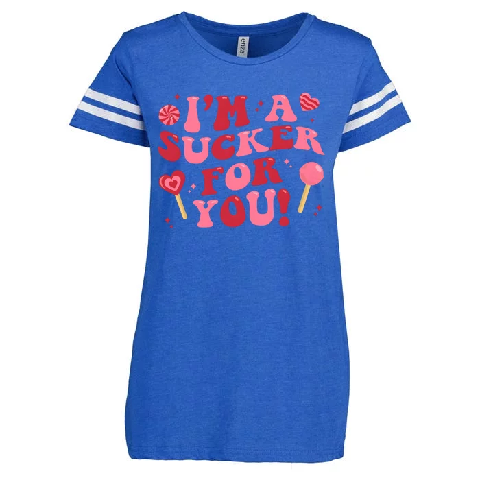 Cute IM A Sucker For You Funny Valentines Day Enza Ladies Jersey Football T-Shirt