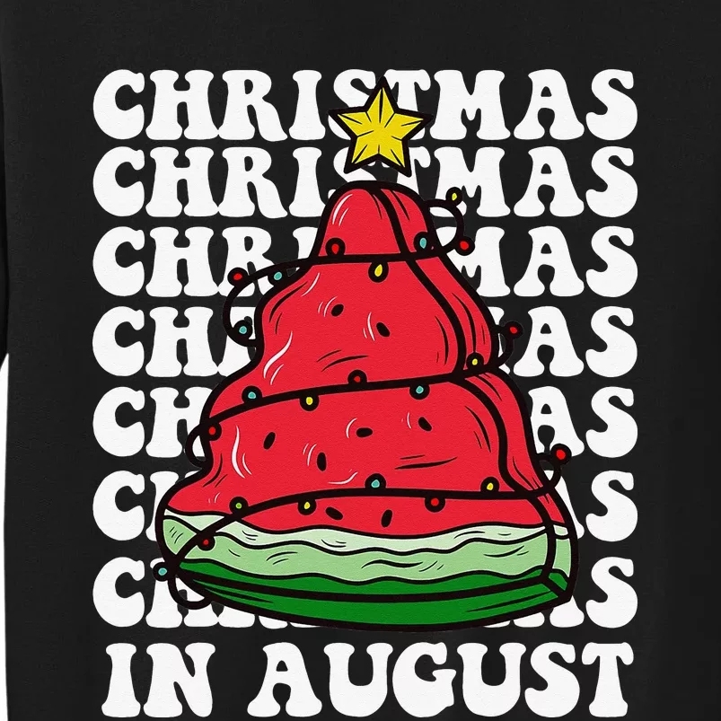 Christmas In August Funny Watermelon Xmas Tree Sweatshirt