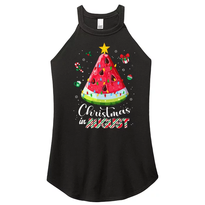 Christmas in August Watermelon Ice Cream Melon Xmas Summer Women’s Perfect Tri Rocker Tank