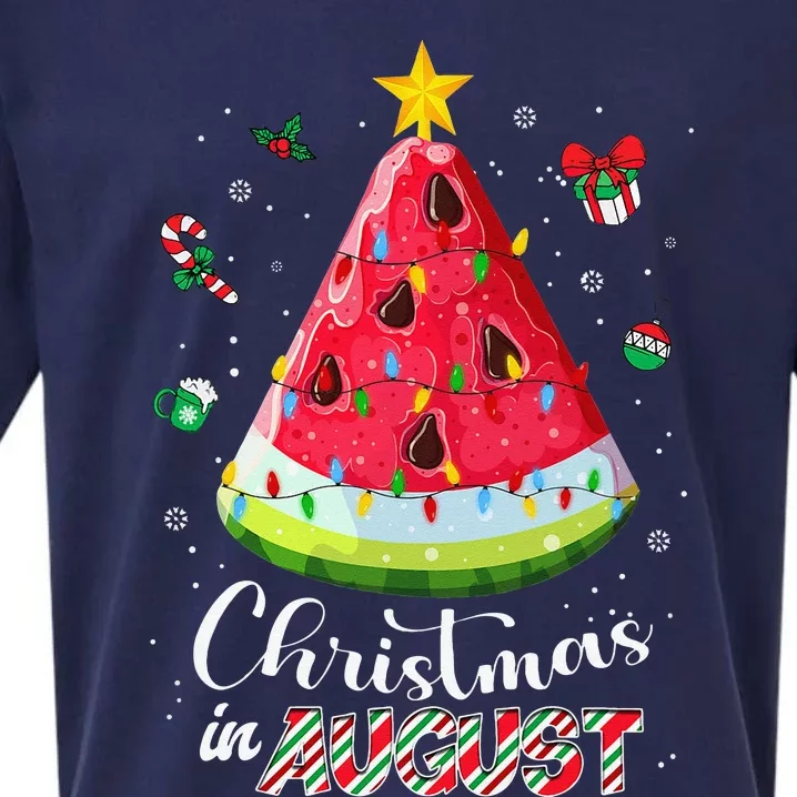 Christmas in August Watermelon Ice Cream Melon Xmas Summer Sueded Cloud Jersey T-Shirt