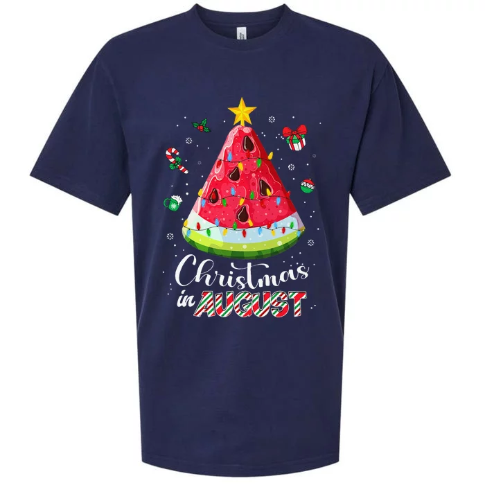 Christmas in August Watermelon Ice Cream Melon Xmas Summer Sueded Cloud Jersey T-Shirt