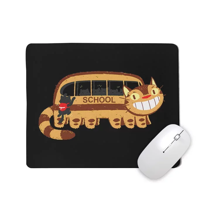 Cats In A Catbus Headed To School Schoolcatbus Mousepad